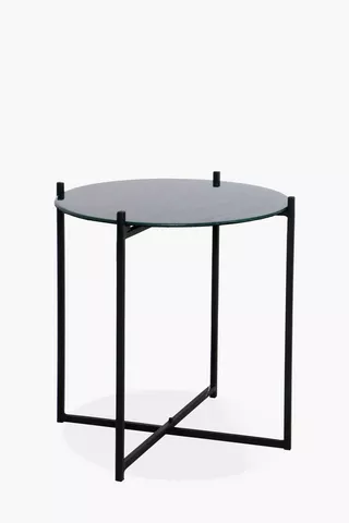 Malachite Glass Side Table