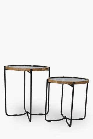 Nested Mango Wood Cypress Side Tables