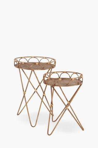 Woven Metal Nested Side Tables