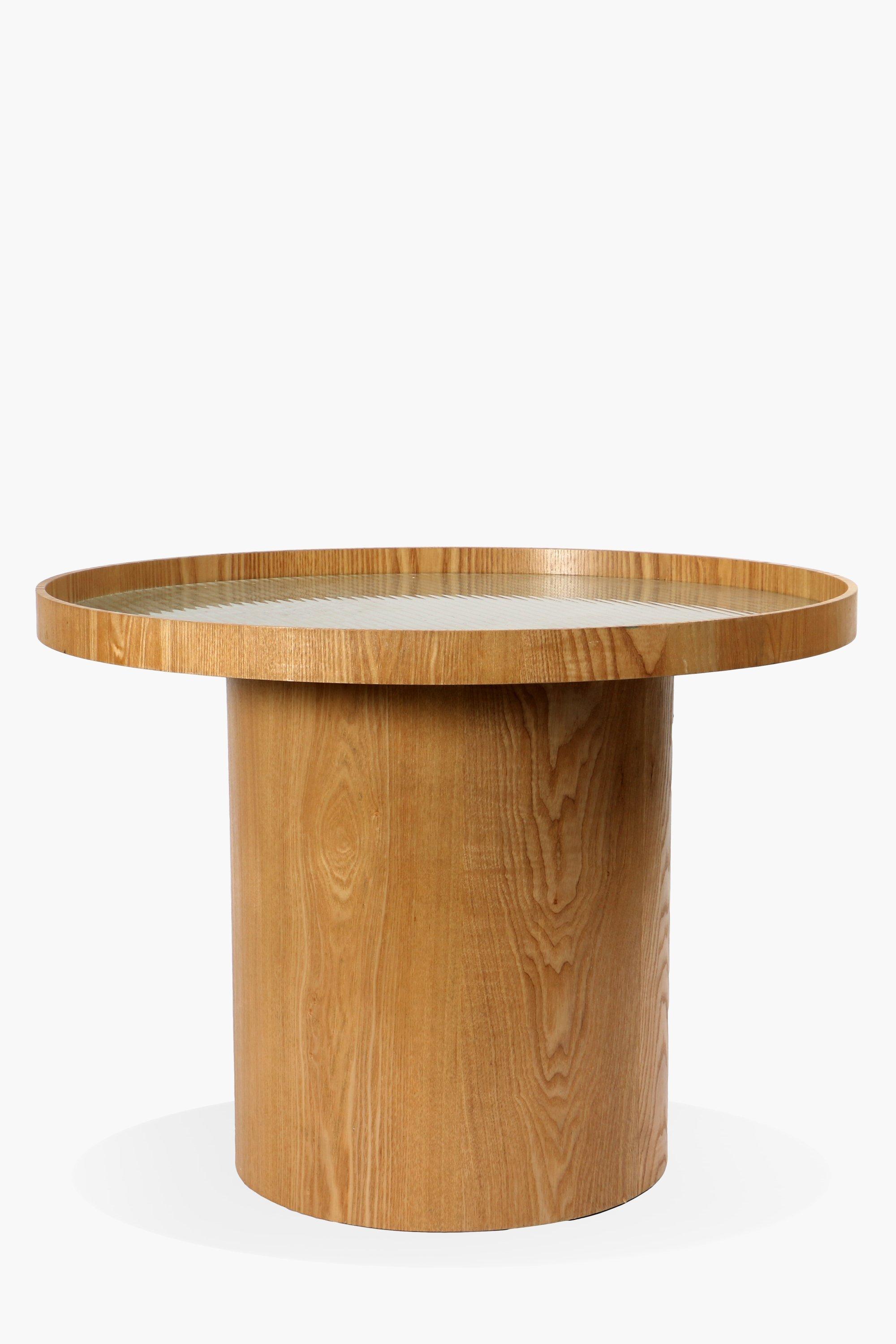 Glass Top Wooden Coffee Table