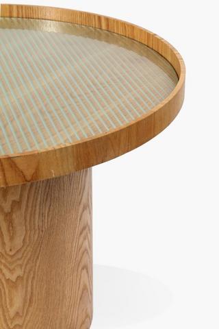 Glass Top Wooden Coffee Table