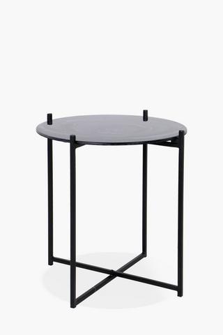 Malachite Glass Side Table