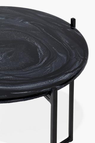 Malachite Glass Side Table