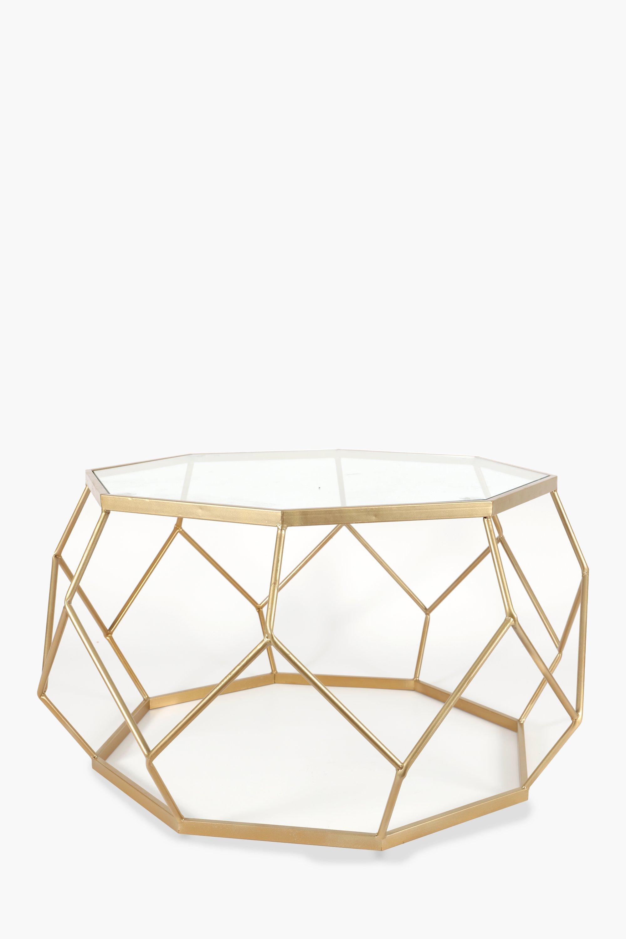 Metallic geometric wire coffee outlet table