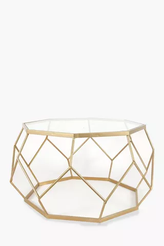 Metallic Geometric Wire Coffee Table