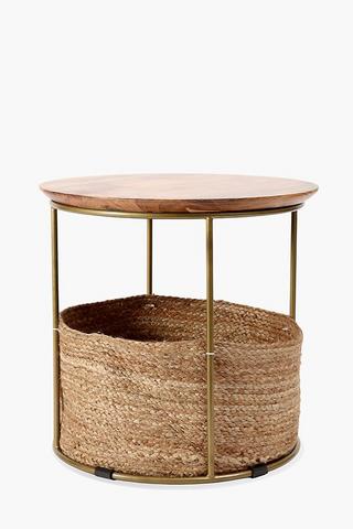 Woven basket deals table