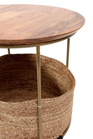 Woven Basket Side Table