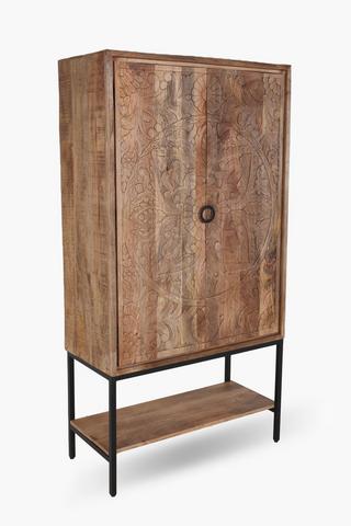 Carved Timber Storage Cabinet