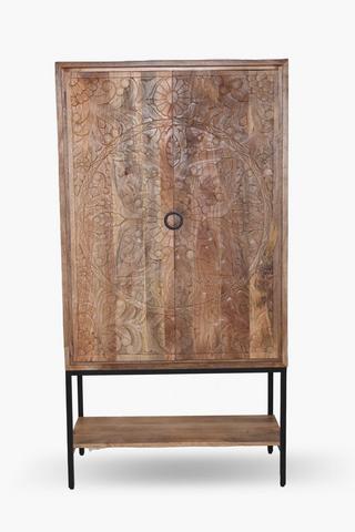 Carved Timber Storage Cabinet