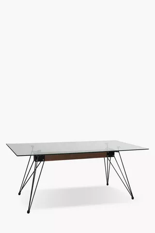 Stopblock Glass 6 Seater Dining Table
