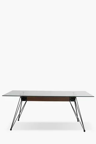 Stopblock Glass 6 Seater Dining Table