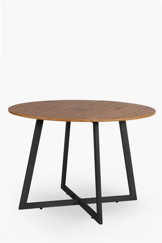 Oak Cross Leg 4 Seater Dining Table