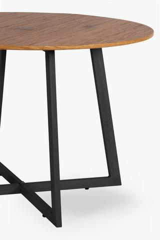Oak Cross Leg 4 Seater Dining Table