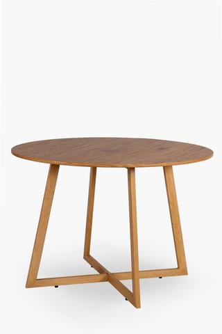 Oak Cross Leg 6 Seater Dining Table