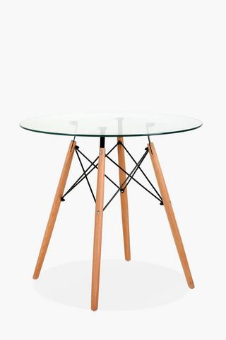 Retro Glass Dining Table, 80x72 cm.