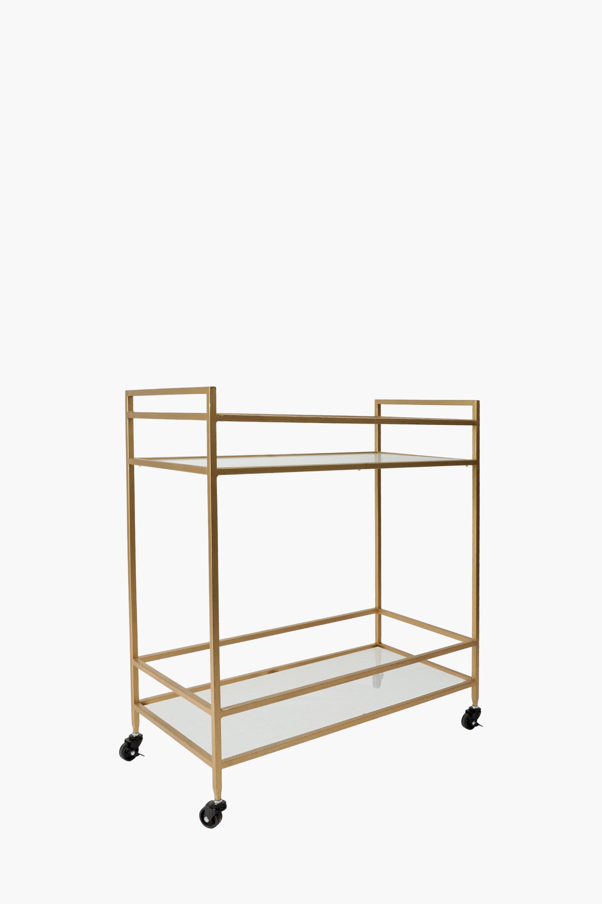 Fluted Glass Drinks Trolley