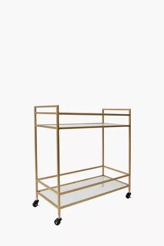 Fluted Glass Drinks Trolley