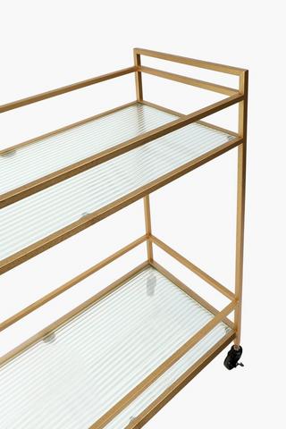 Fluted Glass Drinks Trolley
