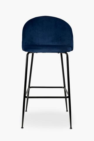 Round Back Quilted Velvet Bar Chair