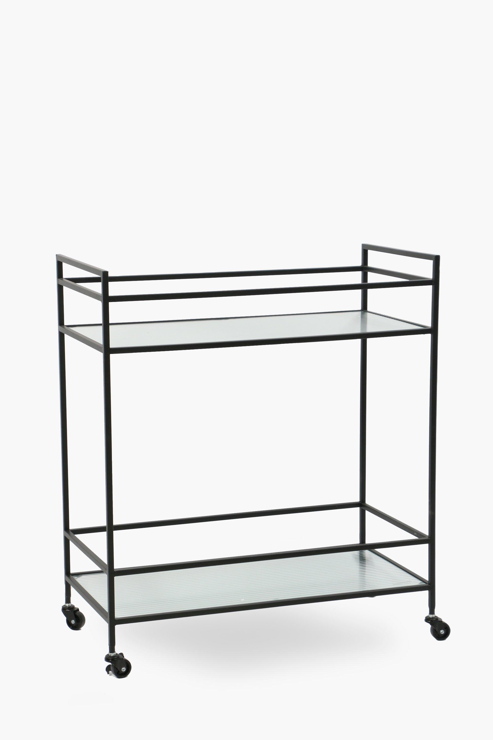 Fluted Glass Drink Trolley