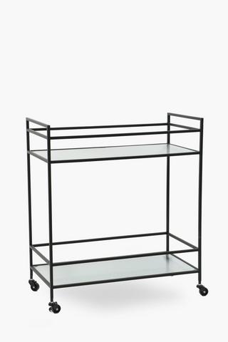 Fluted Glass Drink Trolley