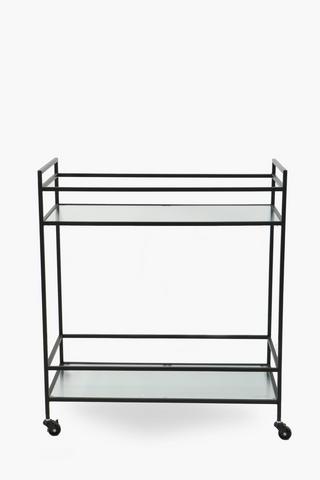 Fluted Glass Drink Trolley