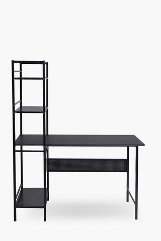Wooden Desk With Shelves