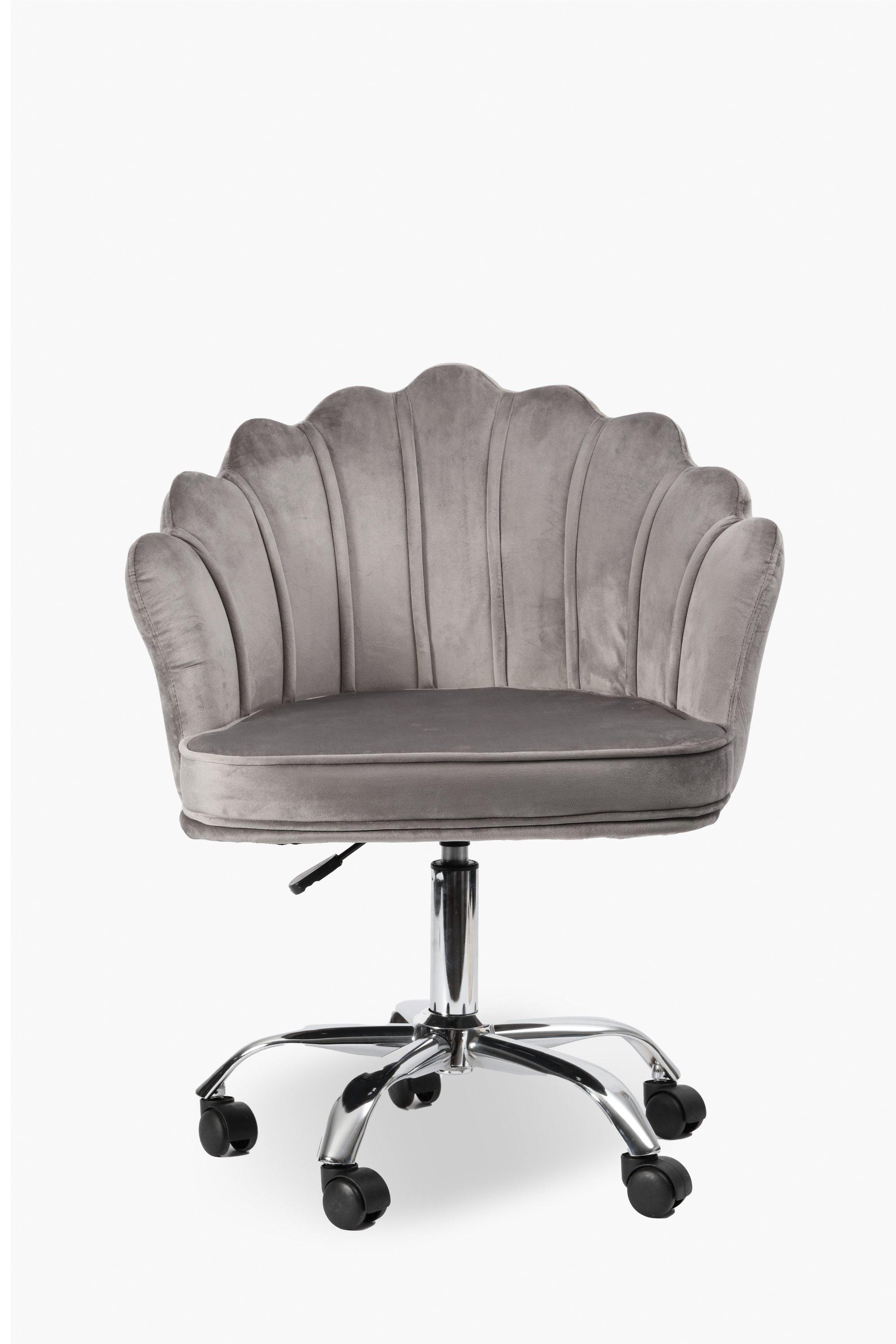Velvet Fabric Scallop Office Chair Scallop Velvet Office Chair
