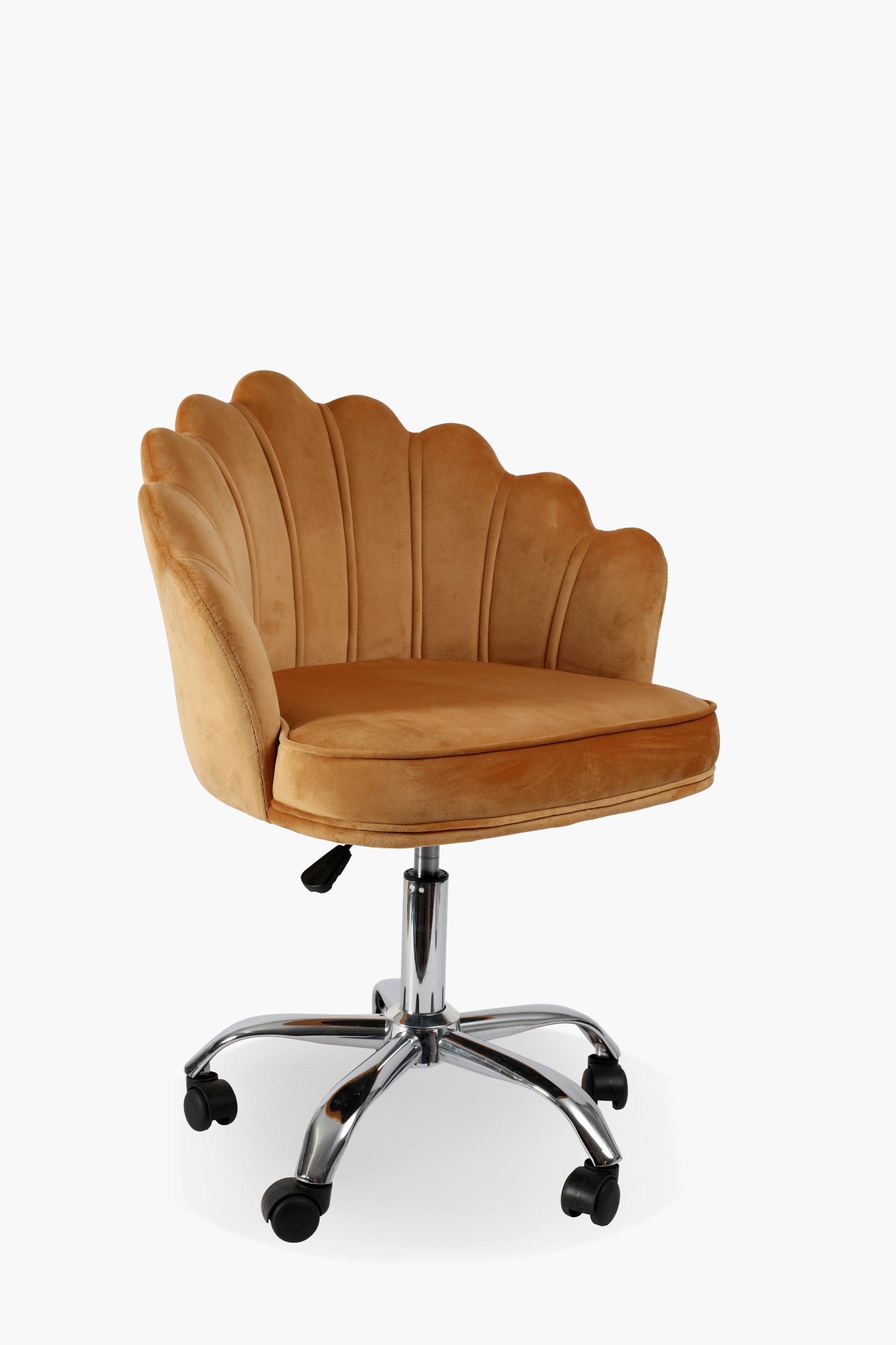 Scallop Velvet Office Chair