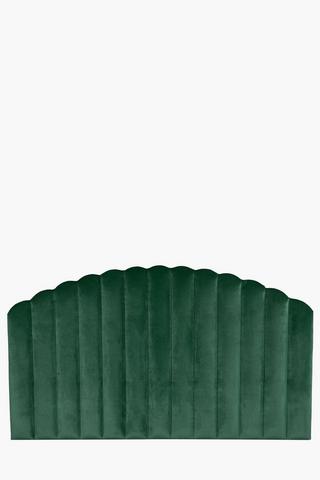 Scalloped Velvet Queen Headboard