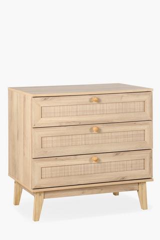 Rattan 3 Drawer Unit