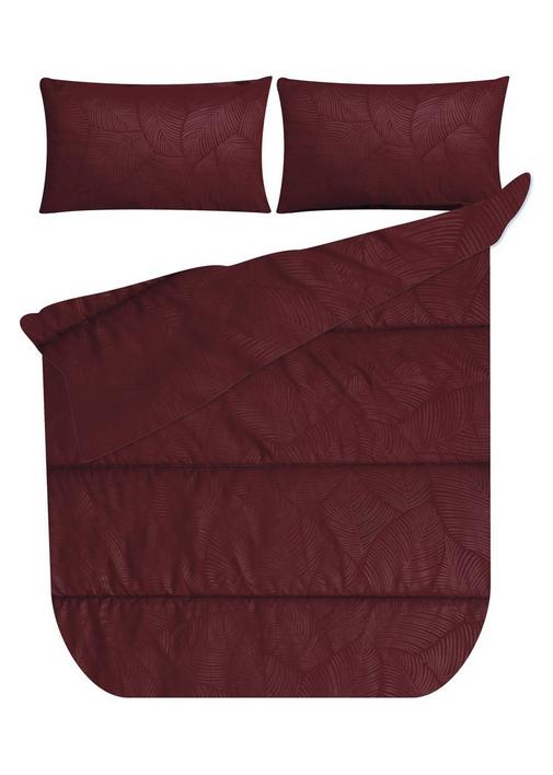 EMBOSSED POLYESTER COMFORTER 3 4 Burgundy SHEET STREET