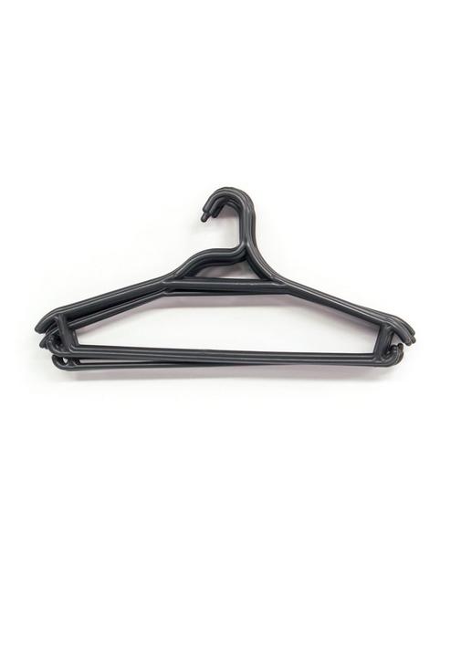 Form Black Plastic Clothes hangers, Pack of 10