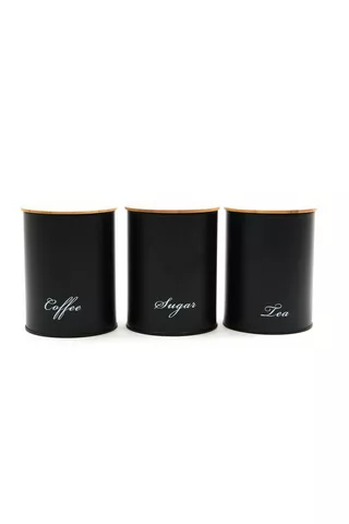 3 PACK STORAGE CANISTER SET WITH BAMBOO LID