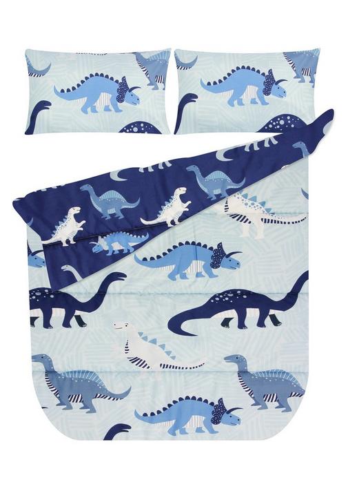 Blue shop dinosaur bedding