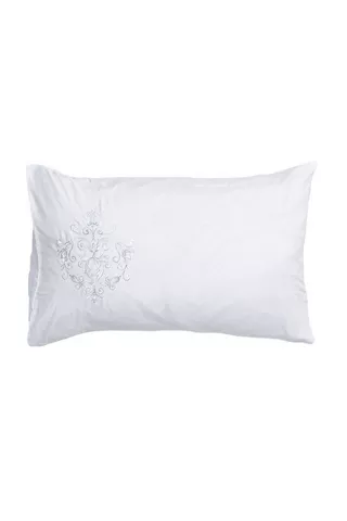 2 PACK EMBROIDERED STANDARD POLYESTER PILLOWCASES