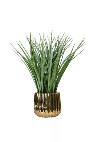 ELECTRO POTTED ONION FAUX GRASS