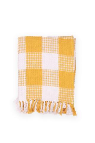 WAFFLE TASSLE THROW 125X150CM