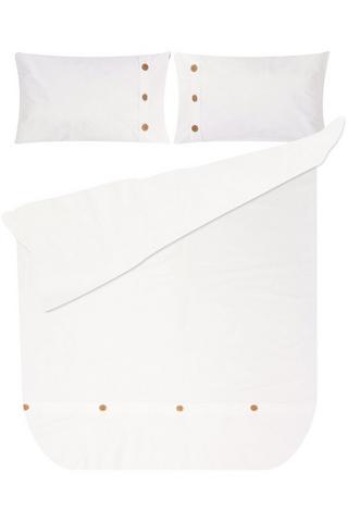 EMBELLISHED BUTTON POLYCOTTON DUVET COVER