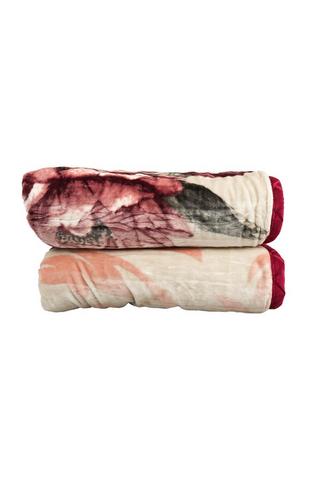 【新品未使用】MINK BLANKET ダブルサイズ 180×230cm 3KG FLORAL MINK BLANKET 200X220CM - 1 - Blush Pink | SHEET