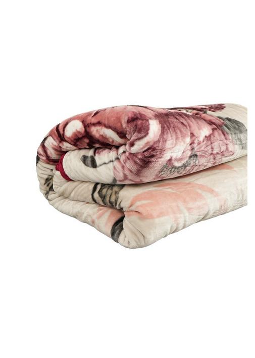3KG FLORAL MINK BLANKET 200X220CM - 1 - Blush Pink | SHEET