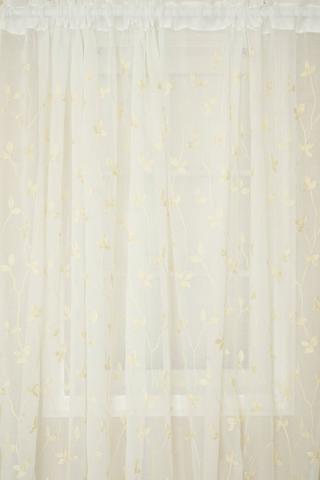 LEAF EMBROIDERED SHEER UNLINED CURTAIN 218X230CM