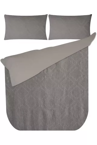 6 PIECE WAFFLE POLYESTER DUVET COVER SET
