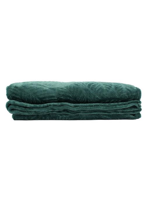 3D LEAF FLANNEL BLANKET 200X220CM 1 Forest Green SHEET STREET