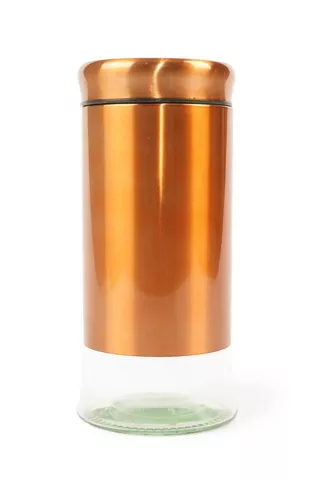 METALLIC AND GLASS LARGE STORAGE CANISTER