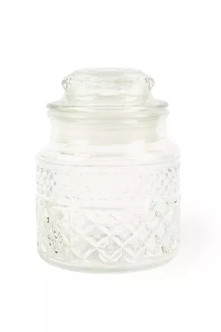 TEXTURED GLASS SMALL CANISTER