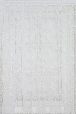 PANSY FLORAL NET SHEER UNLINED CURTAIN 218X230CM