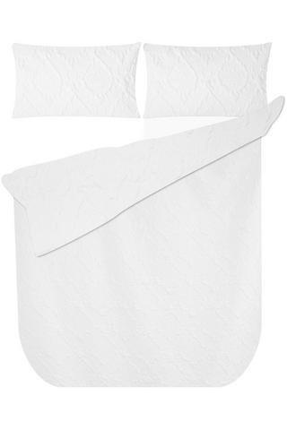 6 PIECE EMBOSSED POLYESTER DUVET COVER SET