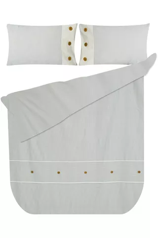 BUTTON EMBROIDERED POLYCOTTON DUVET COVER