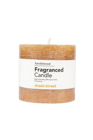 SMALL SANDLEWOOD SCENTED PILLAR CANDLE